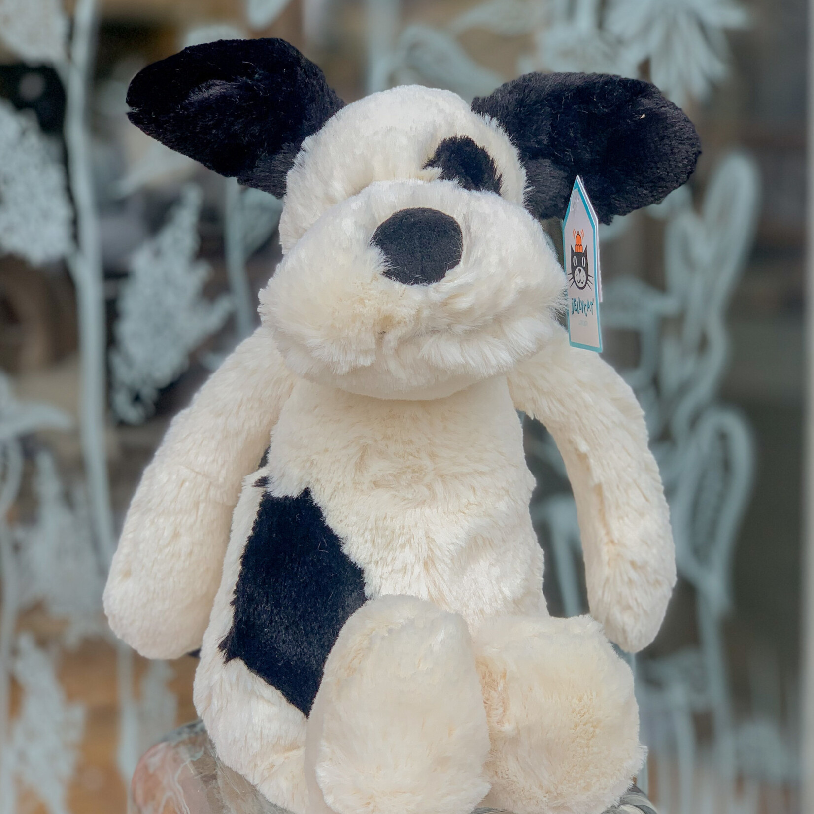 Jellycat Bashful Black & Cream Puppy