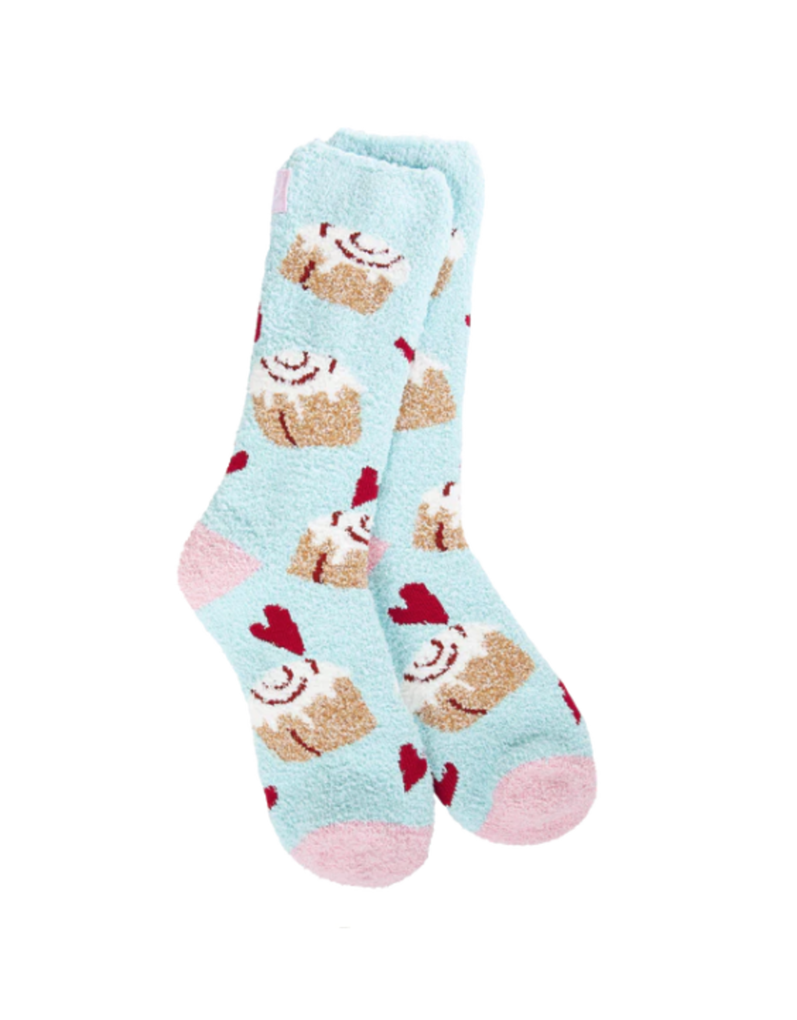 World's Softest Socks Cozy Crew Socks Cinnamon Bun OS