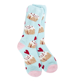 World's Softest Socks Cozy Crew Socks Cinnamon Bun OS