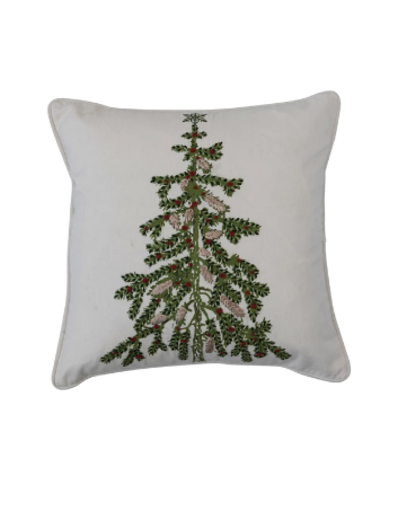 White Christmas Tree LED Square Pillow