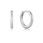 Ania Haie Ear Edit Smooth Mini Huggie Hoop Earrings, silver