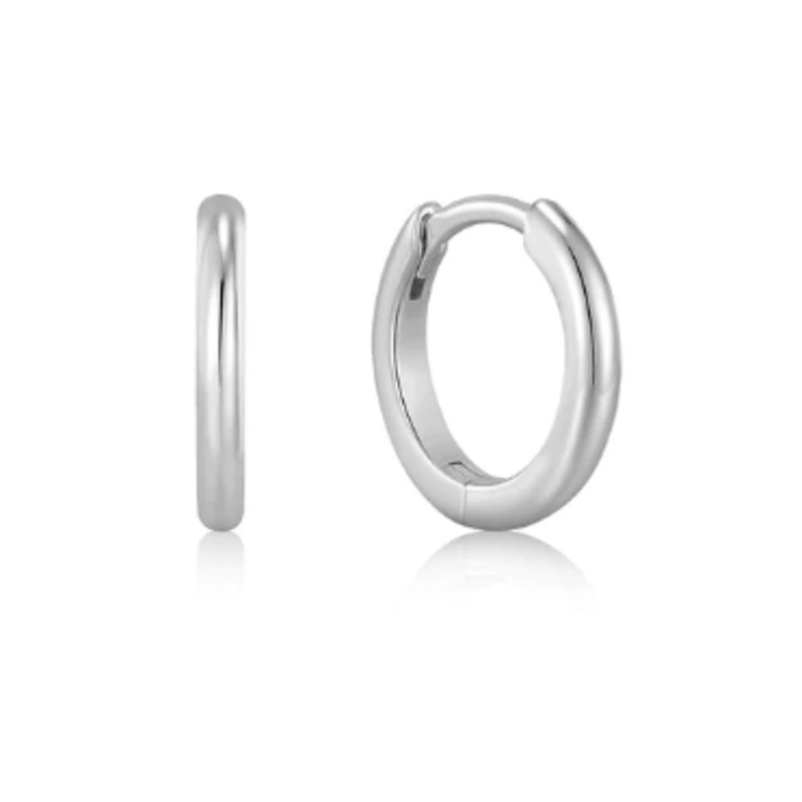 Ania Haie  Ear Edit Smooth Mini Huggie Hoop Earrings, silver