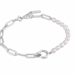 Ania Haie Ania Haie Pearl Power Chunky Link Chain Bracelet, silver