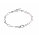 Ania Haie Pearl Power Chunky Link Chain Bracelet, silver
