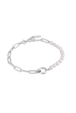 Ania Haie Ania Haie Pearl Power Chunky Link Chain Bracelet, silver