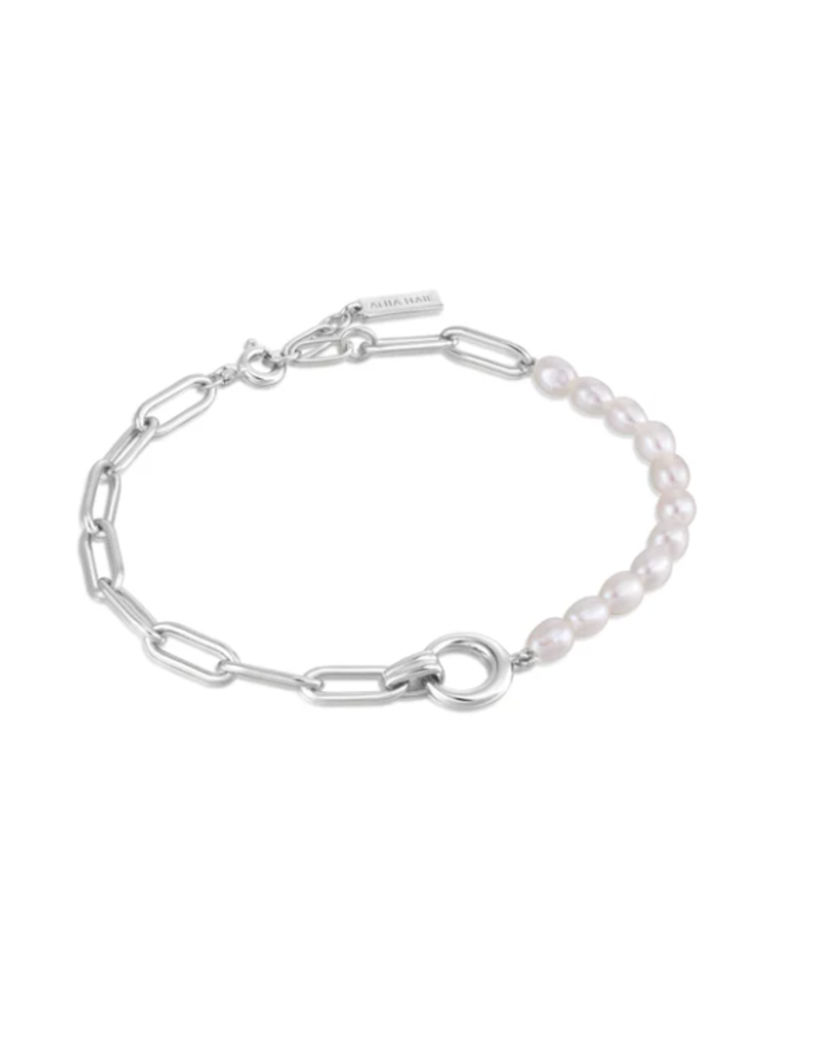 Ania Haie Ania Haie Pearl Power Chunky Link Chain Bracelet, silver