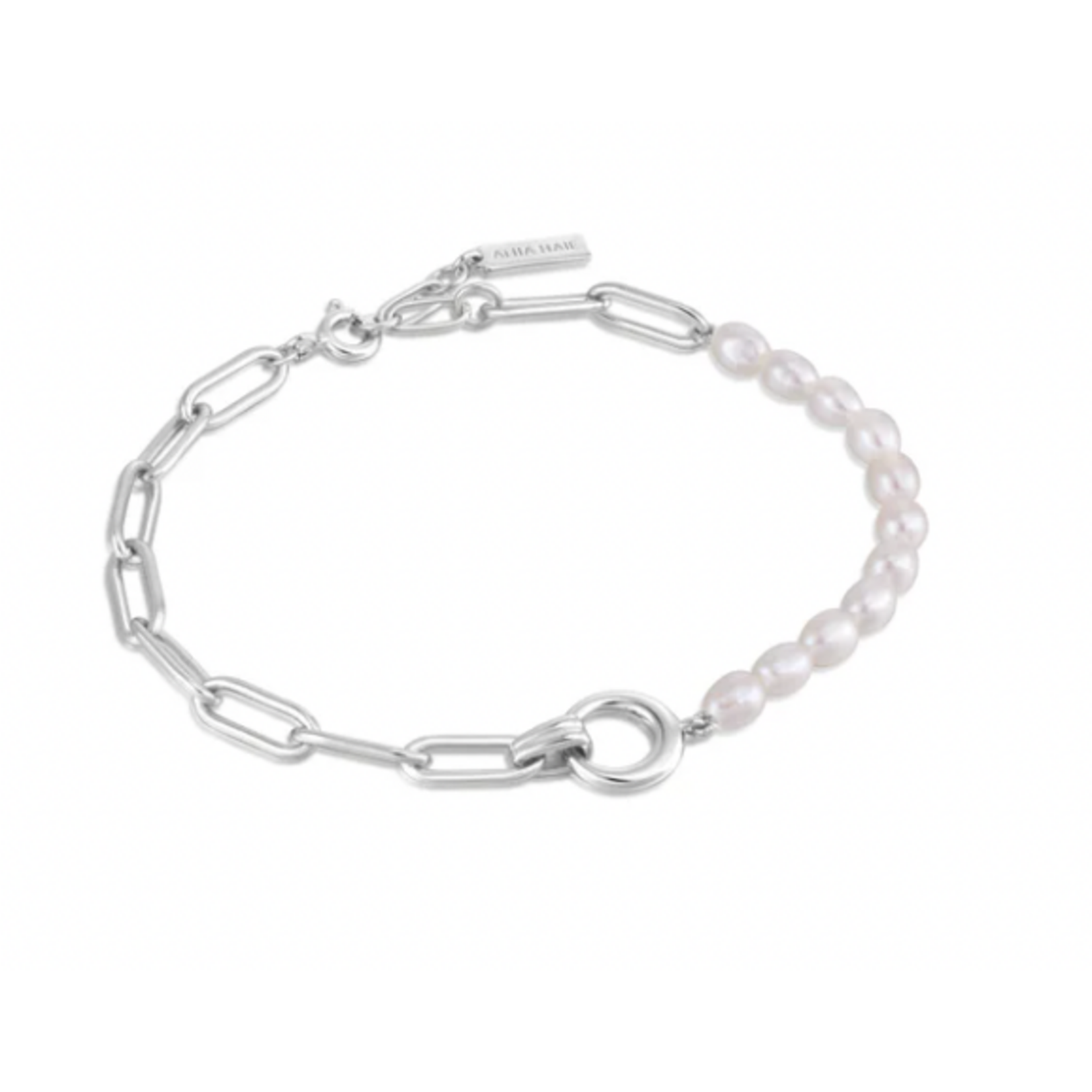 Ania Haie Pearl Power Chunky Link Chain Bracelet, silver