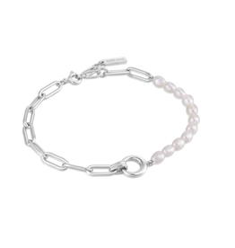 Ania Haie Ania Haie Pearl Power Chunky Link Chain Bracelet, silver