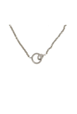 JS Crystal Bead Circle Necklace, silver