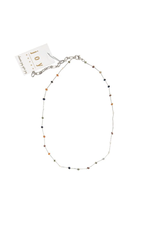 JS 16" Silver Multi Beaded Necklace, neutral