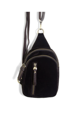 JS Skyler Sling Bag, Espresso Velvet