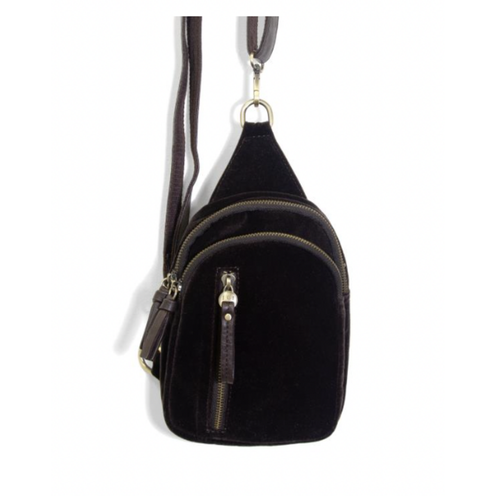 JS Skyler Sling Bag, Espresso Velvet
