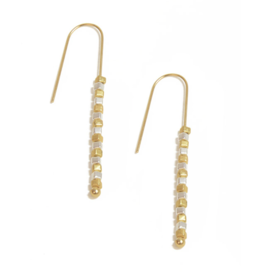 JS Gold Silver Threader Bead Earring