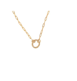 JS Crystal Circle Necklace, gold