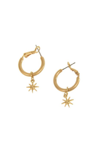 JS Hoop Star Charm Earring, gold