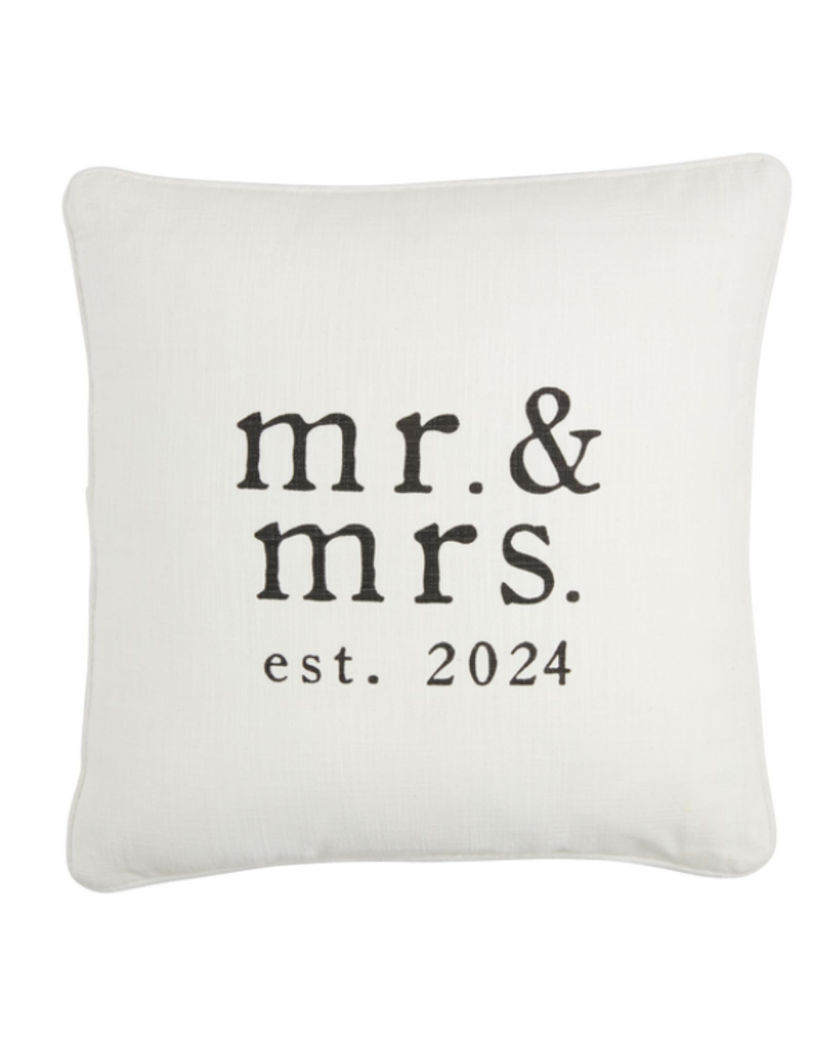 Mud Pie Mr Mrs Est 2024 Square Pillow