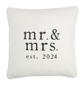 Mud Pie Mr Mrs Est 2024 Square Pillow