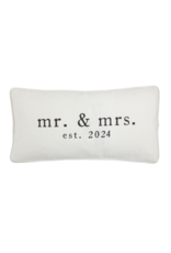Mud Pie Mr Mrs Est 2024 Lumbar Pillow