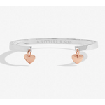 A Littles & Co. Heart Bar Bracelet, silver/rose gold