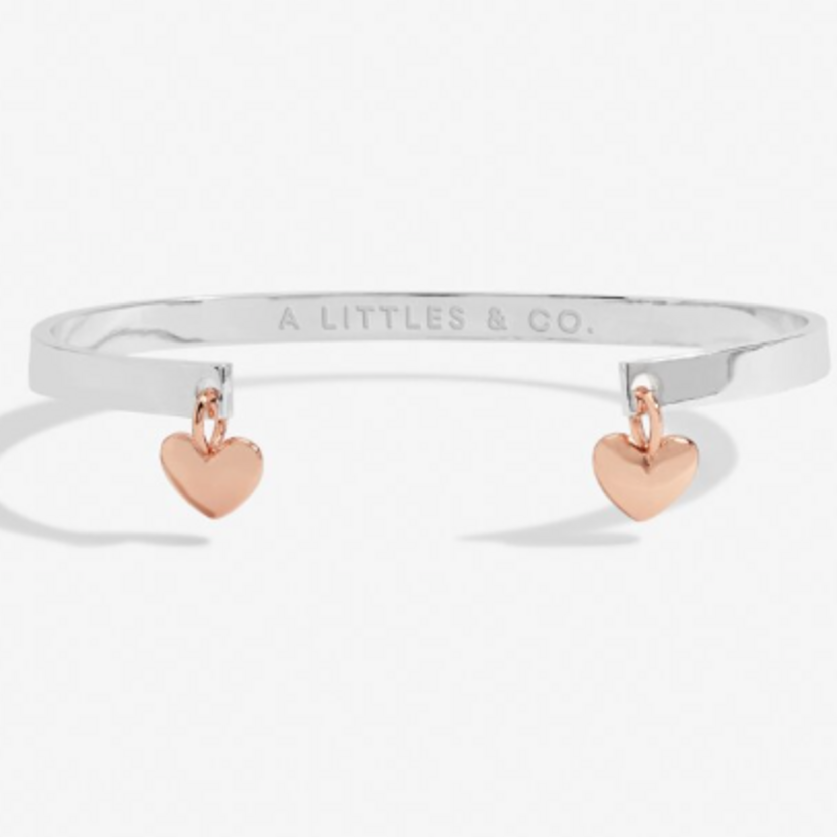 A Littles & Co. Heart Bar Bracelet, silver/rose gold
