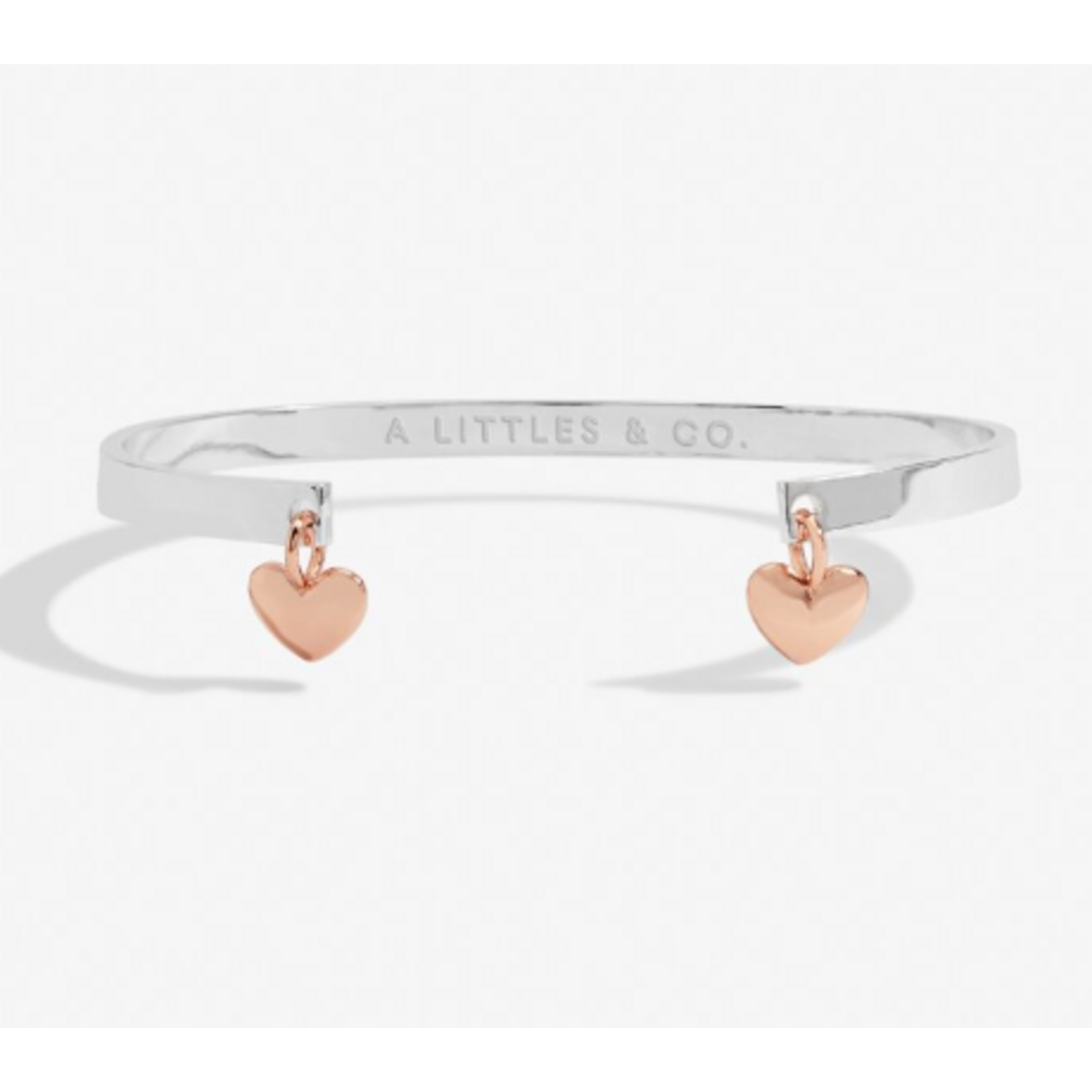 A Littles & Co. Heart Bar Bracelet, silver/rose gold