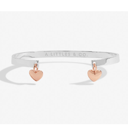 A Littles & Co. Heart Bar Bracelet, silver/rose gold
