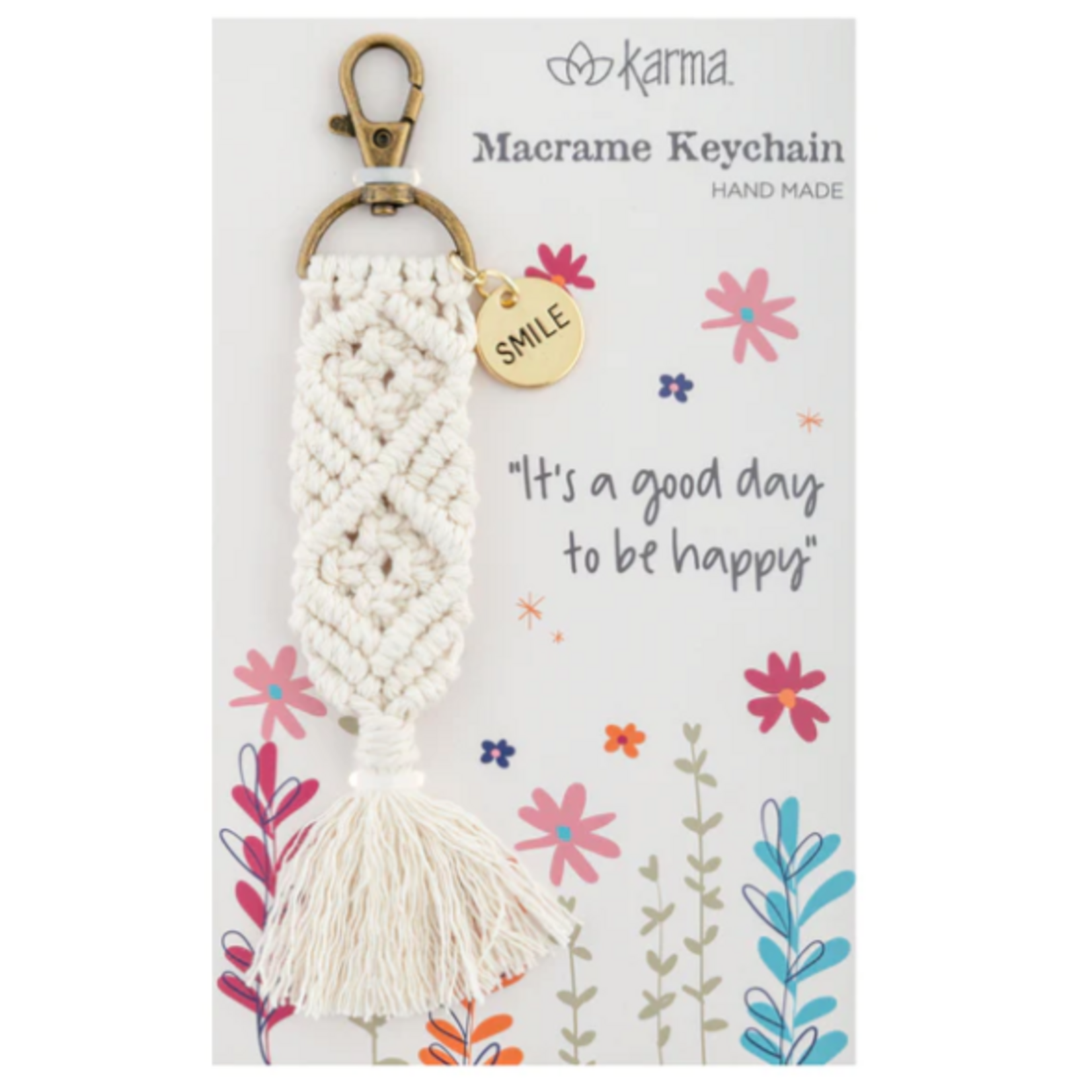 Karma Macrame Keychain,