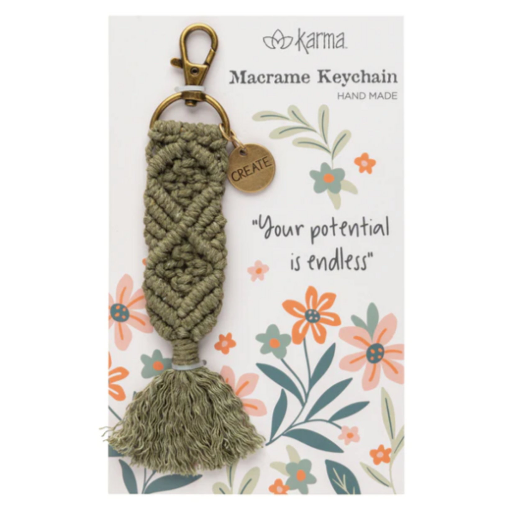 Karma Macrame Keychain,