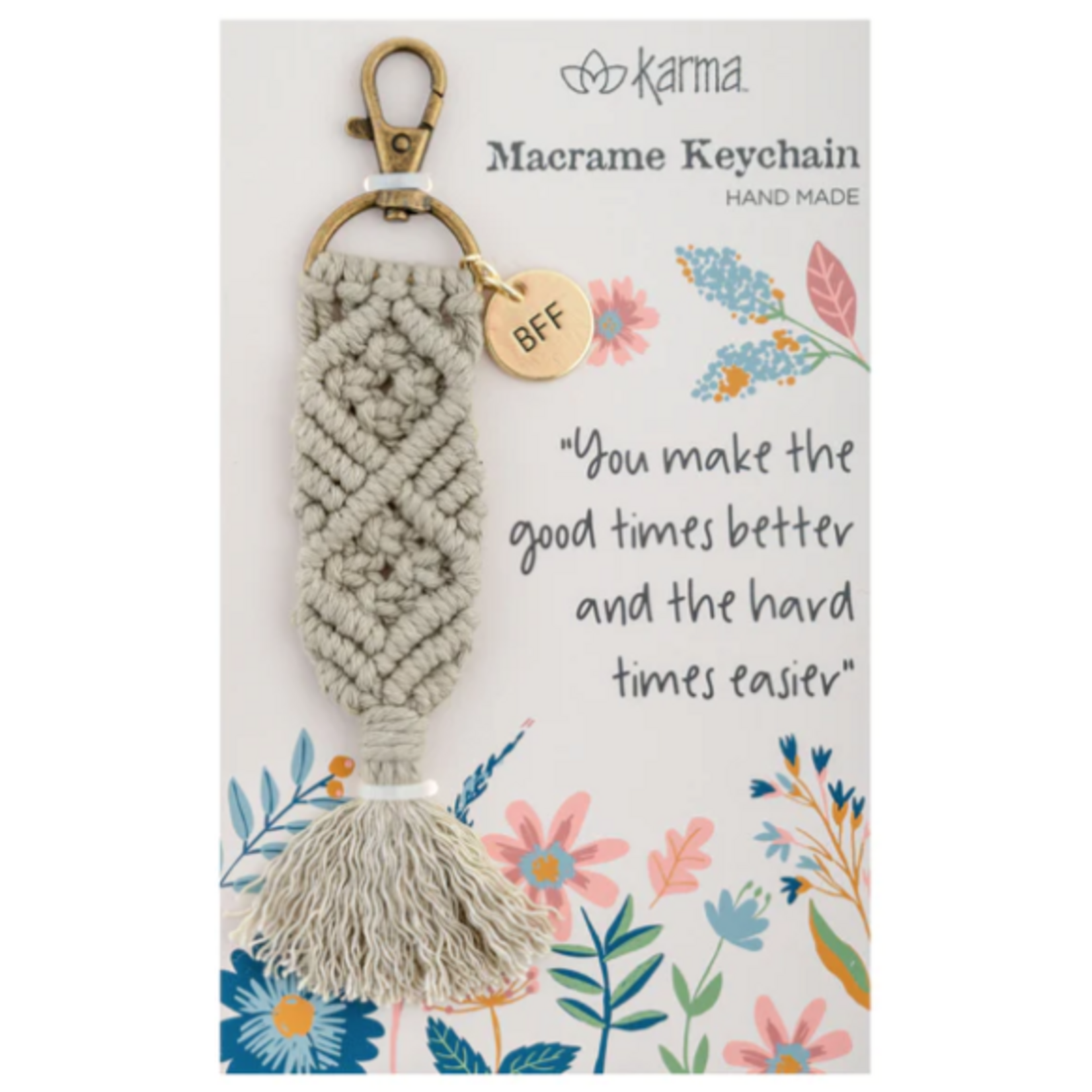 Karma Macrame Keychain,