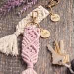 Karma Macrame Keychain,