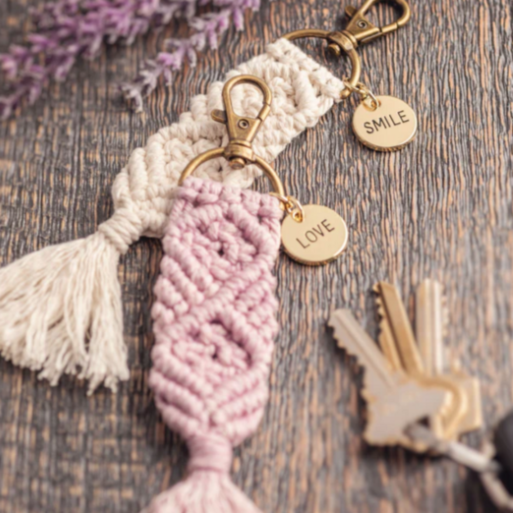 Karma Macrame Keychain,