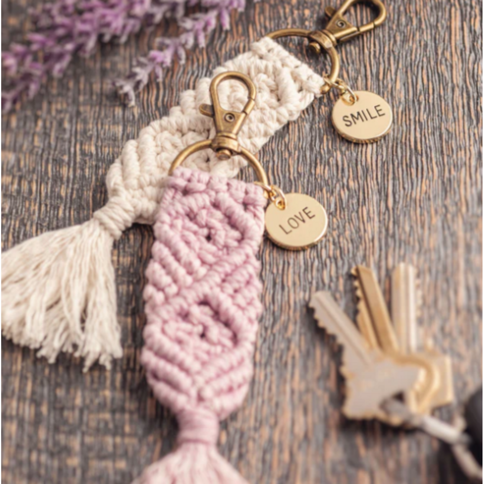 Karma Macrame Keychain,