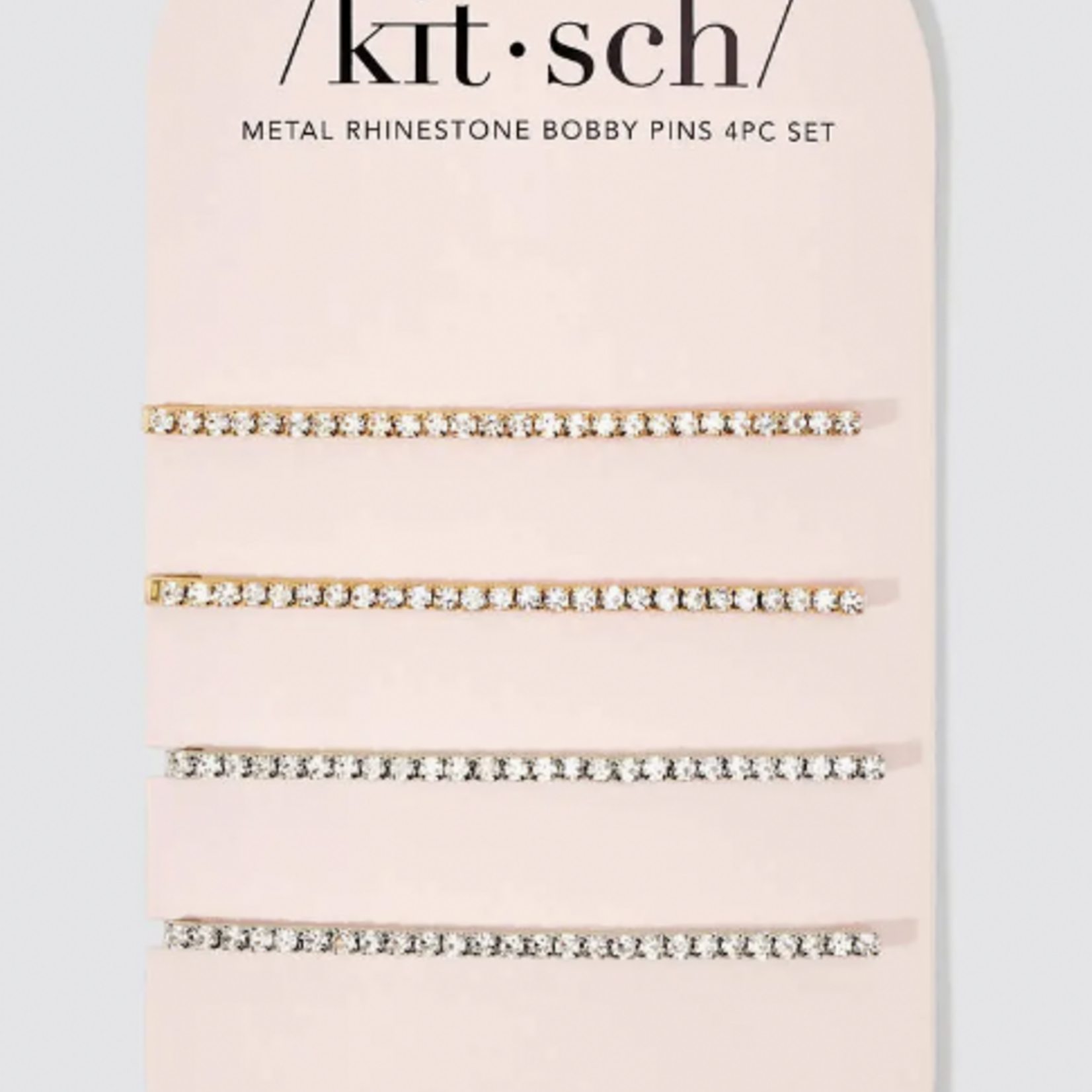 Kitsch Kitsch Rhinstone Extra Long Bobby Pins, 4 Pc