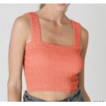 NIKIBIKI Nikibiki Shirred Square Neck Crop Top,