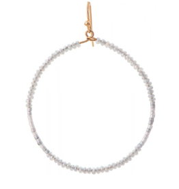 Rain: Grey Seed Bead Circle E/R, gold