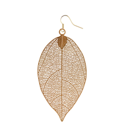 Rain: Gold Large Leaf Earring