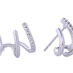 KW Quadruple Hoop Earring, White Gold