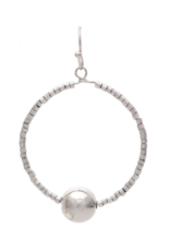 Rain: Silver Large Ball Bead Circle Earrings