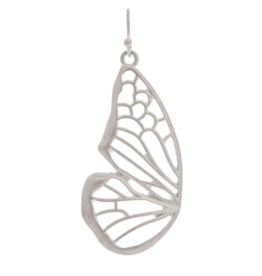 Rain: Matte Silver Butterfly Wings Earrings