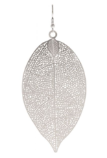 Rain: Silver Large Leaf Earrings