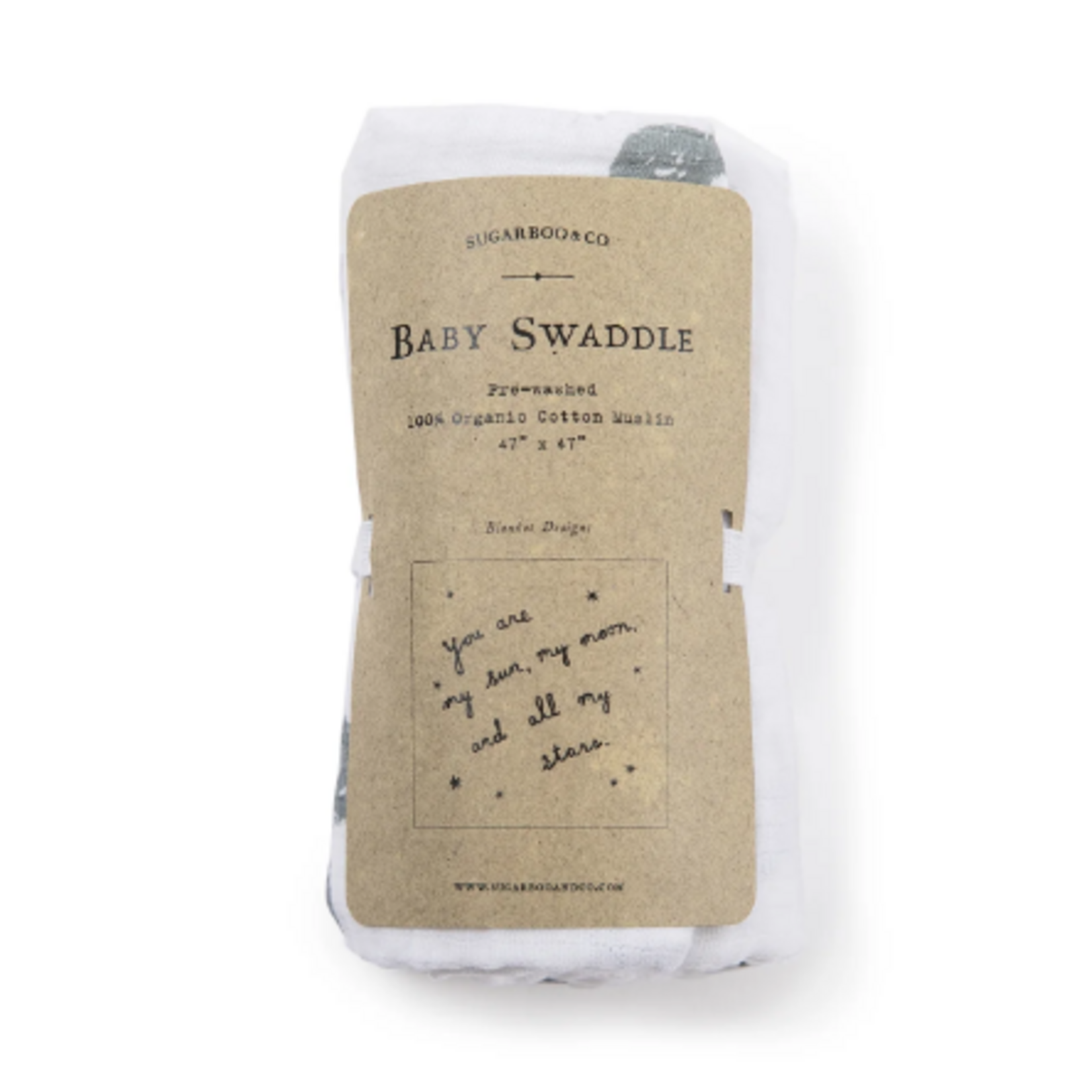 Sugarboo & Co Swaddle Blanket, My Sun, My Moon
