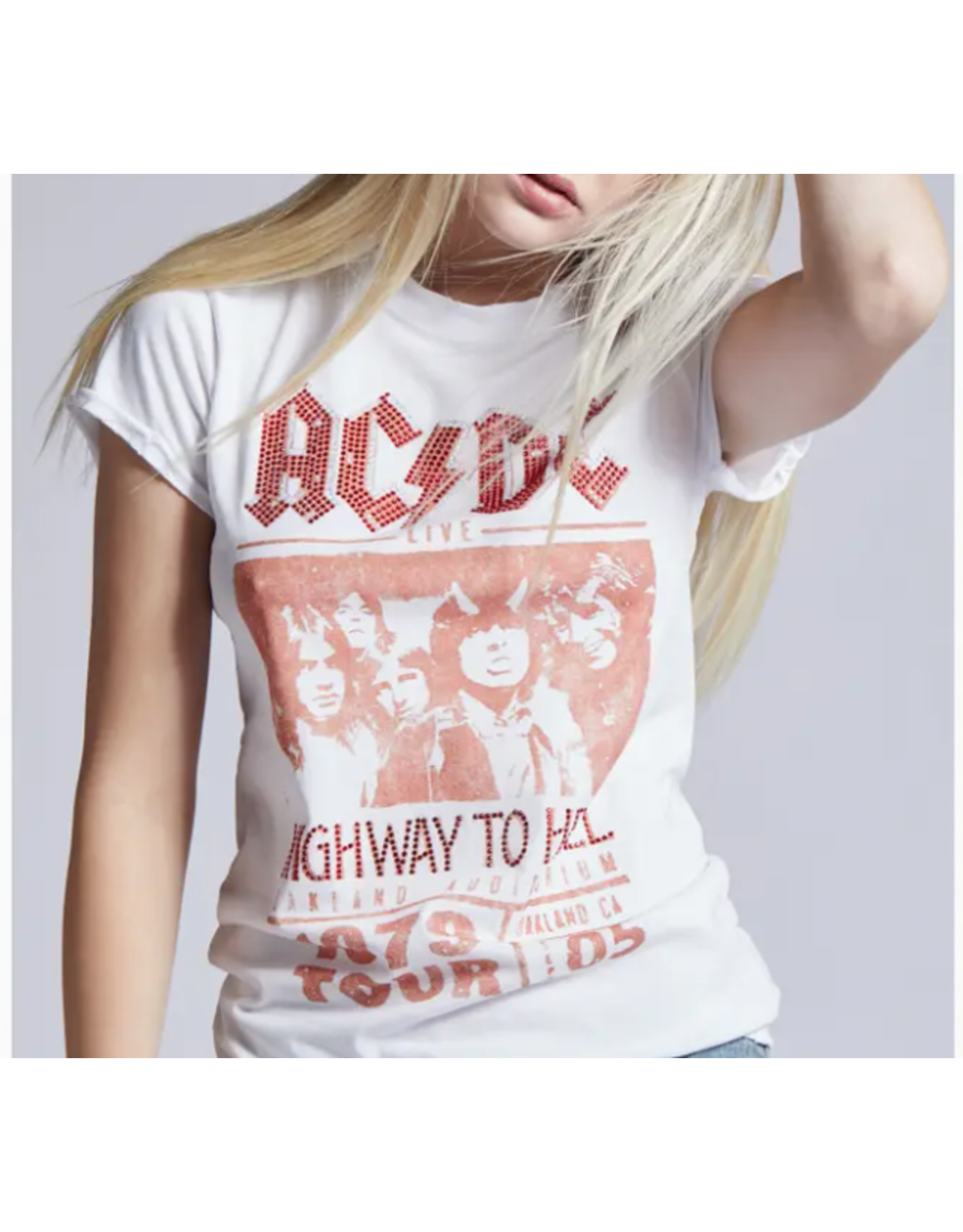 ACDC Highway To Hell, Red Stud Tee,