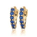 Cool and Interesting CAI Huggies, Half Round Stone, Gold Blue