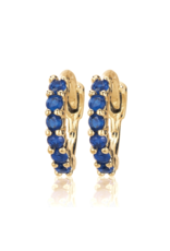 Cool and Interesting CAI Huggies, Half Round Stone, Gold Blue