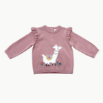 Furry Llama Baby Sweater, 3-6 mo., Vintage rose