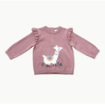 Furry Llama Baby Sweater, 3-6 mo., Vintage rose
