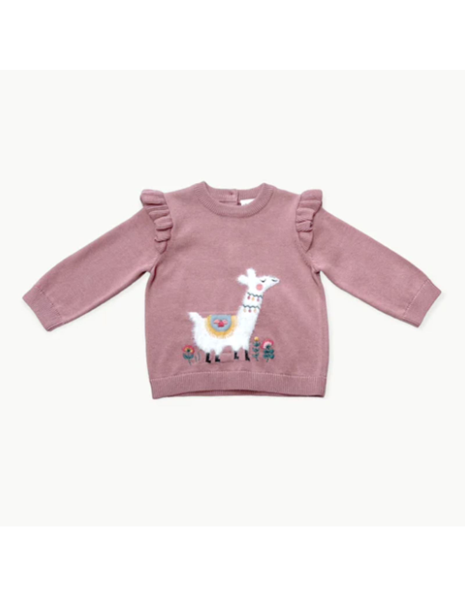 Furry Llama Baby Sweater, 3-6 mo., Vintage rose