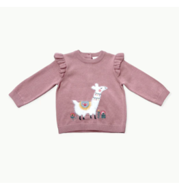 Furry Llama Baby Sweater, 3-6 mo., Vintage rose