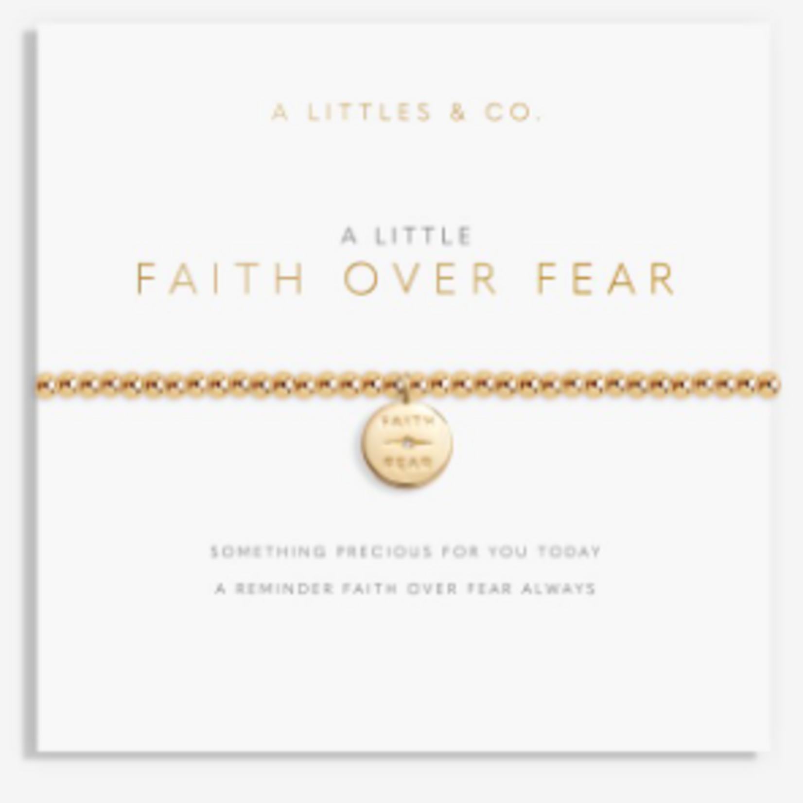 A Littles & Co. a little Faith Over Fear bracelet, gold
