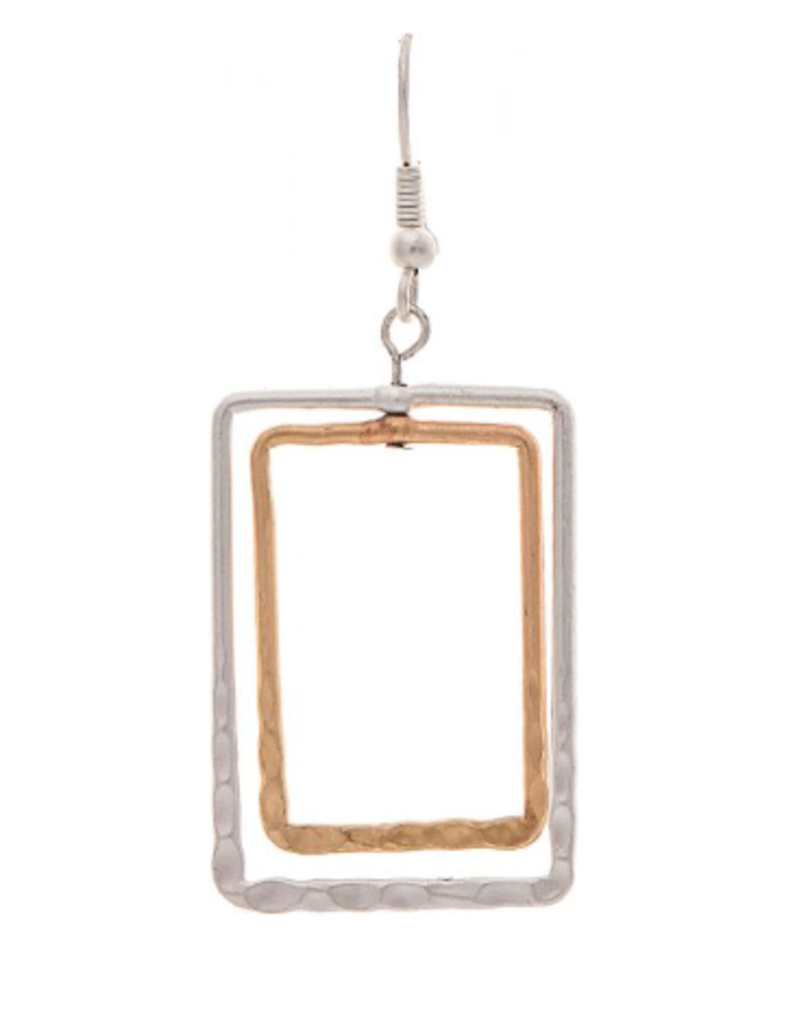 Rain: Two Tone Square in Square Earring